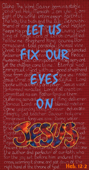 Banner: Let us fix our eyes on Jesus